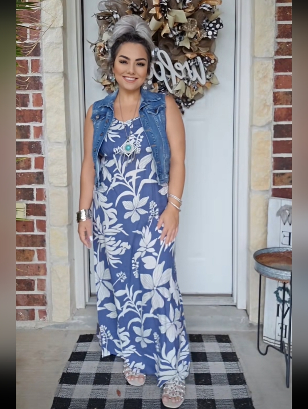 Kiwi & Sprout Chambray Maxi Dress - Light Blue
